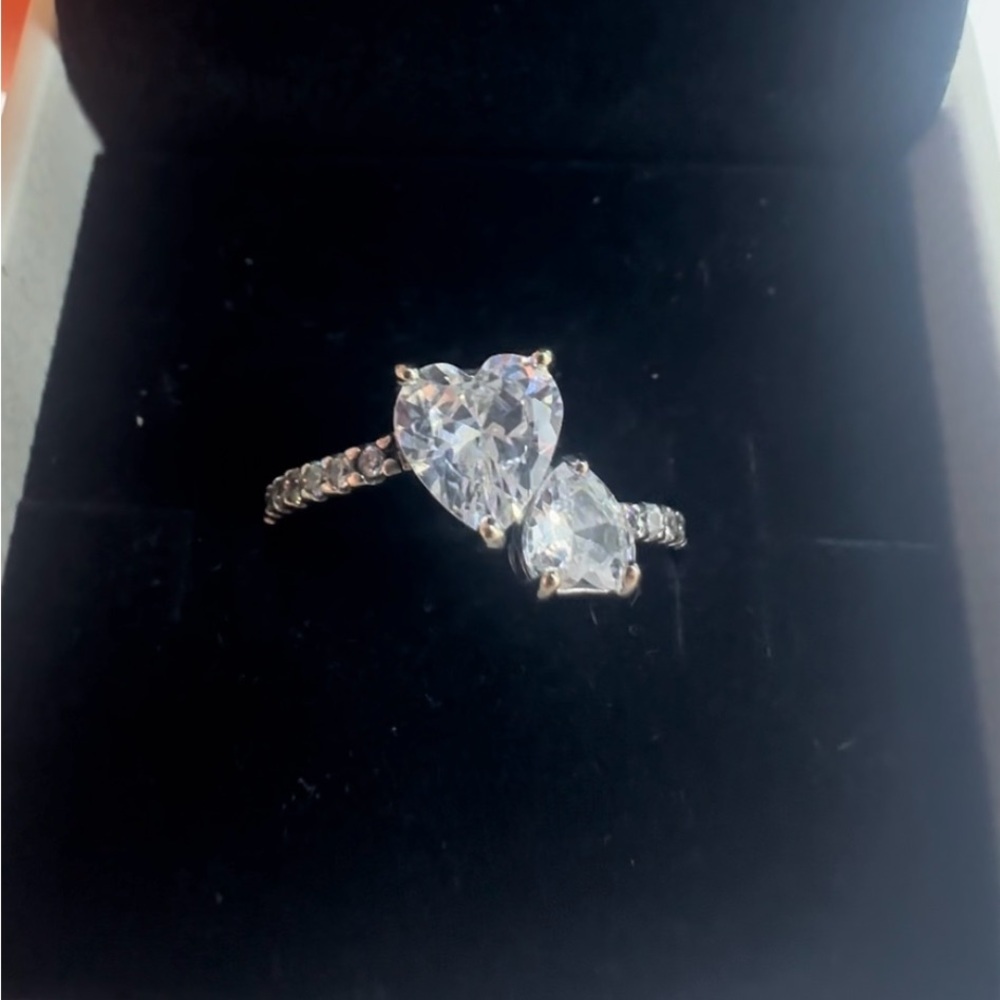 Pandora Silver Heart Duo Ring - Picture 2 of 2
